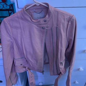 Light pink banana republic real leather jacket